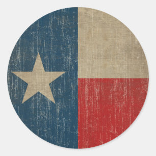 Sticker Rond Drapeau vintage du Texas