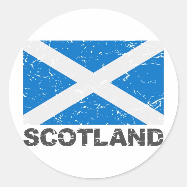 Sticker Rond Drapeau Vintage écossais (Devant)