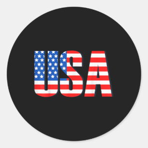 Sticker Rond Drapeau Vintage Usa Perdu Pour Patriotique