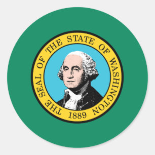 Sticker Rond Drapeau Washington