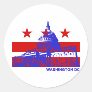 Sticker Rond Drapeau Washington DC