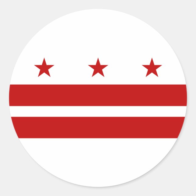 Sticker Rond Drapeau Washington DC (Devant)