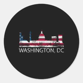 Sticker Rond Drapeau Washington Dc Capitol Hill Usa