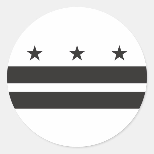 Sticker Rond Drapeau Washington DC - Noir (Devant)