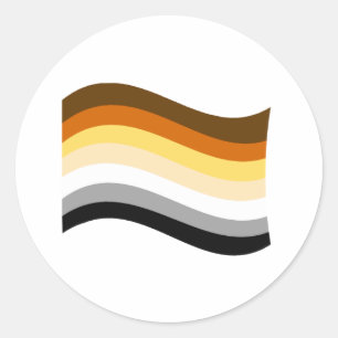 Sticker Rond Drapeau Wavy de la fierté de l'ours