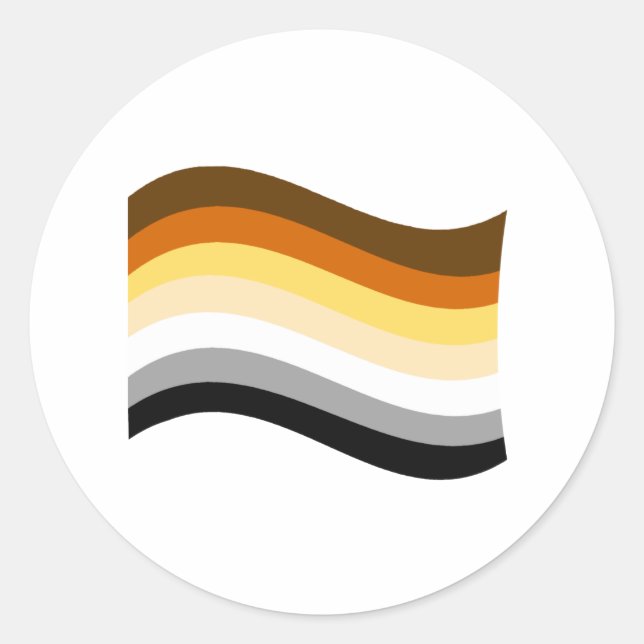 Sticker Rond Drapeau Wavy de la fierté de l'ours (Devant)