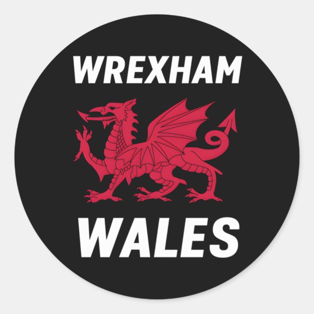 Sticker Rond Drapeau Wrexham (Devant)
