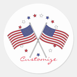 Sticker Rond Drapeaux américains Thunder_Cove patriotique 4