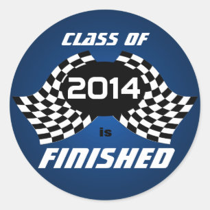 Sticker Rond Drapeaux de course Graduation Finition Bleu