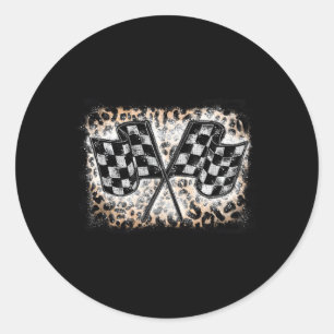 Sticker Rond Drapeaux de course Racer À damiers Course Leopard