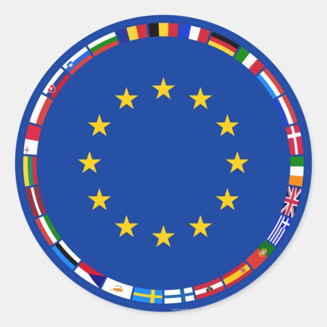 Sticker Rond Drapeaux de l'Union européenne (Devant)
