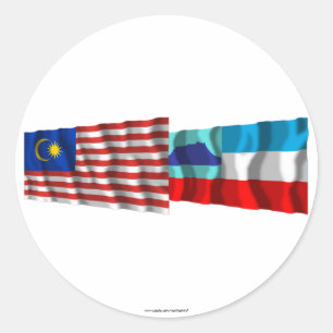 Sticker Rond Drapeaux de ondulation de la Malaisie et du Sabah