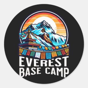 Sticker Rond Drapeaux de prière du camp de base de l'Everest Né