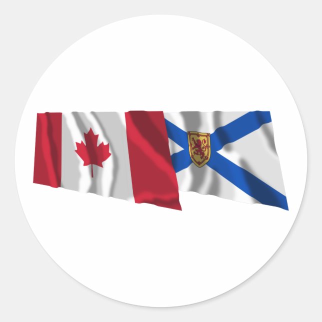 Sticker Rond Drapeaux de vol du Canada et de la Nouvelle-Écosse (Devant)