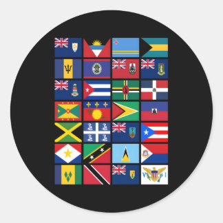 Sticker Rond Drapeaux des Caraïbes Géographie de la fierté de l