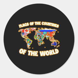 Sticker Rond Drapeaux Des Pays Du Monde Carte Internationale