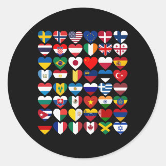 Sticker Rond Drapeaux Des Pays Du Monde International