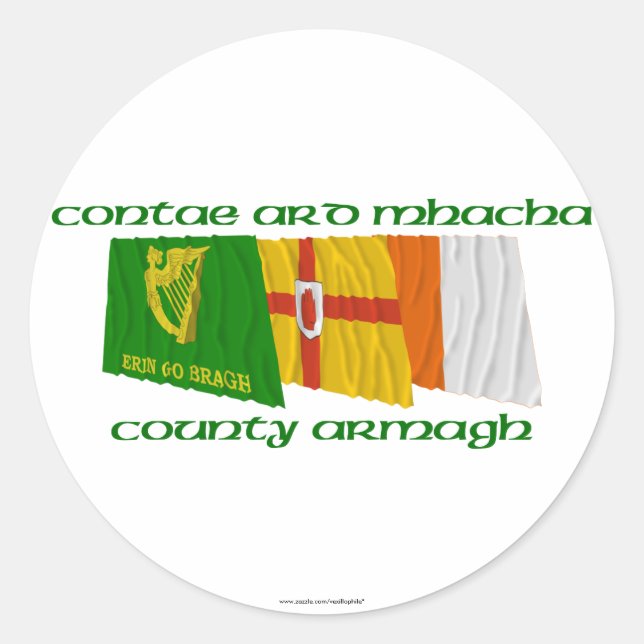 Sticker Rond Drapeaux du comté d'Armagh (Devant)