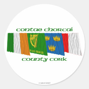 Sticker Rond Drapeaux du comté de Cork
