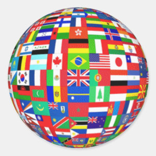 Sticker Rond Drapeaux du monde