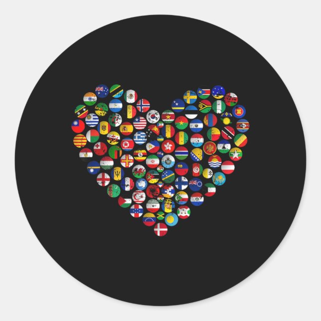 Sticker Rond Drapeaux du monde Jour de la Terre (Devant)