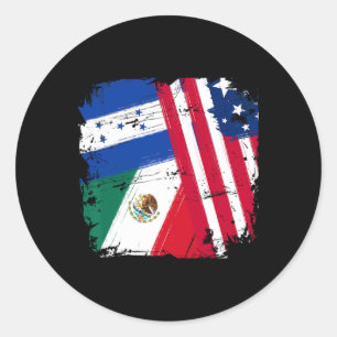 Sticker Rond Drapeaux États-Unis Mexique Honduras