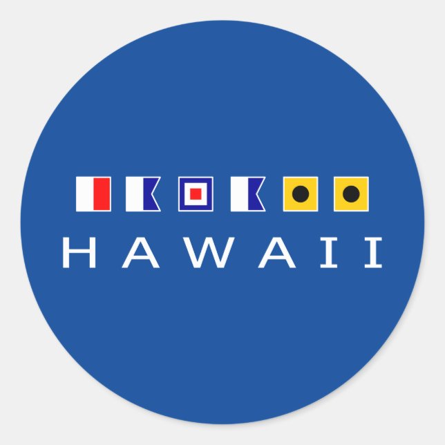 Sticker Rond Drapeaux marins nautiques Hawaii Dark (Devant)