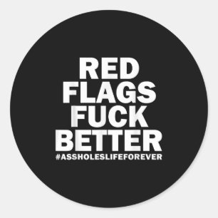 Sticker Rond Drapeaux Rouges Pour Une Meilleure Vie Des Trous P