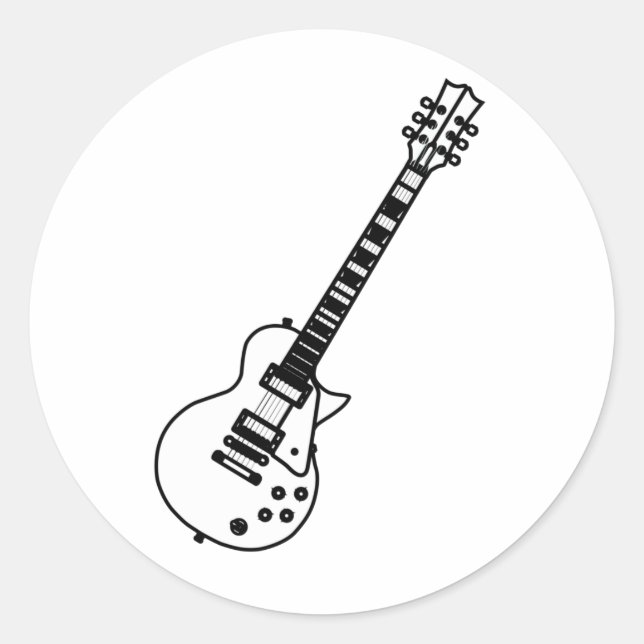 Sticker Rond Drawing de Guitar (Devant)