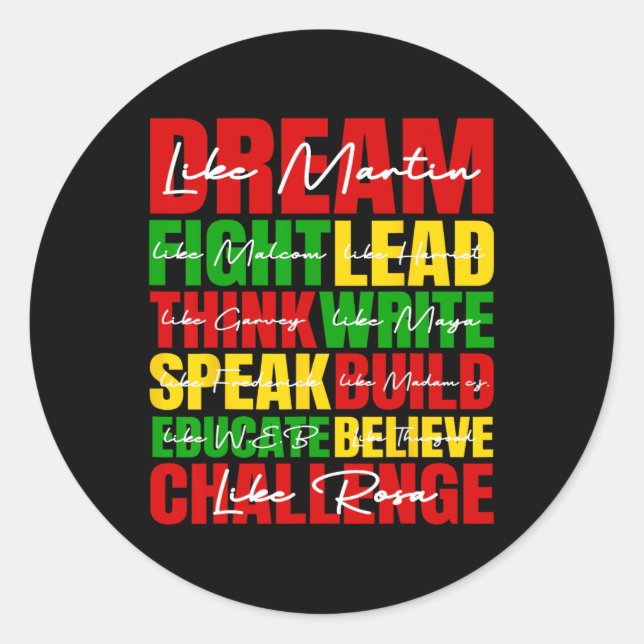 Sticker Rond Dream Black History Mois Junetdix African Ameri (Devant)