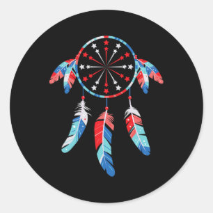 Sticker Rond Dream Catcher Wind Chimes 4 juillet