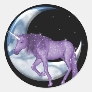 Sticker Rond Dream Time Unicorn