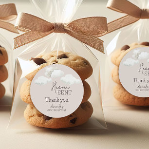 Sticker Rond Dreamy Beige Neutral Ciel Envoyé Genre Révélation