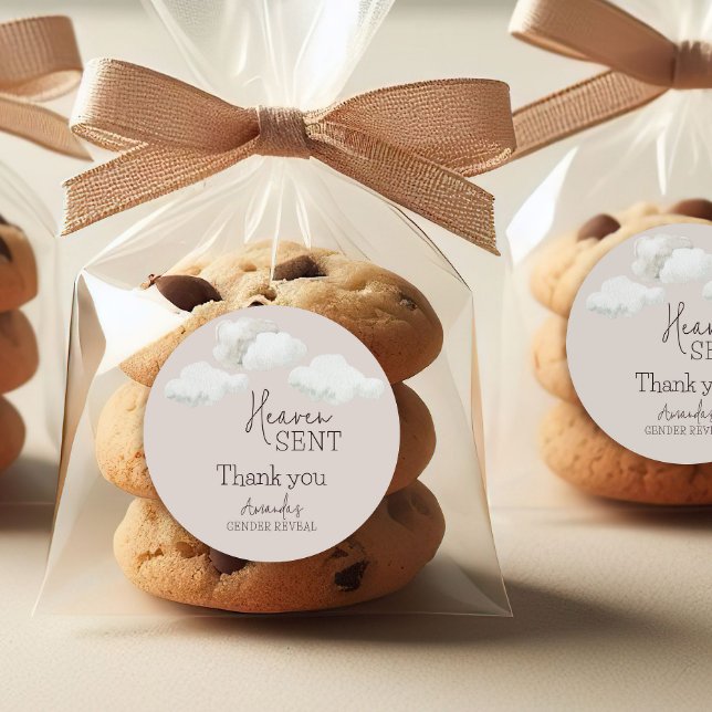 Sticker Rond Dreamy Beige Neutral Ciel Envoyé Genre Révélation (Créateur téléchargé)