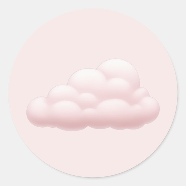 Sticker Rond Dreamy Pastel esthétique Soft Pink Cloud Emoji Art (Devant)