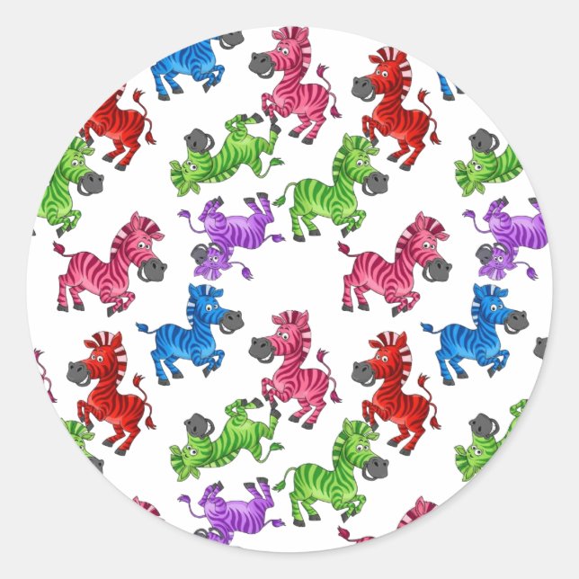 Sticker Rond Dreamy Zebra World (Devant)