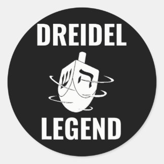 Sticker Rond Dreidel Legend Jewish Happy Hanoukka Menorah