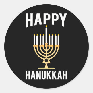 Sticker Rond Dreidel Menorah Funny Chanukah Happy Hanoukka