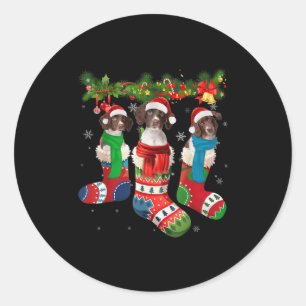 Sticker Rond Drentse Patrijshond Dans Chaussettes De Noël