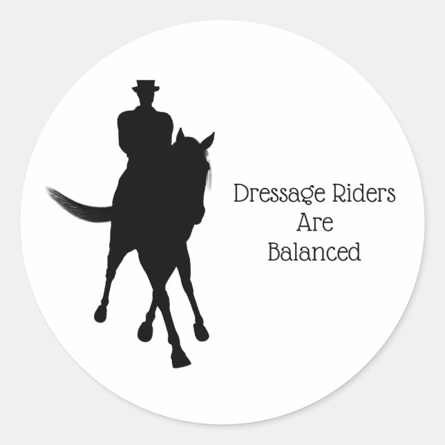 Sticker Rond Dressage Les Chevaux Sont Équilibrés (Devant)