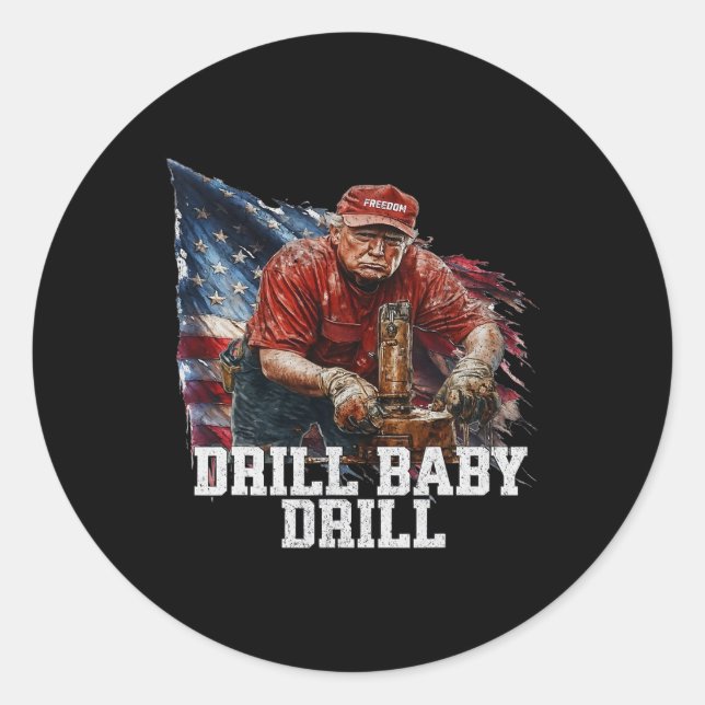 Sticker Rond Drill Ba1 Trump Funny Meme (Devant)