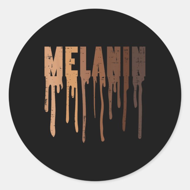 Sticker Rond Drippin Melanin Black History Pride Black Lives Bl (Devant)