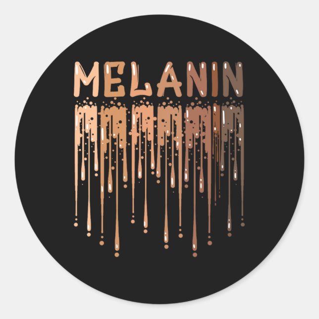 Sticker Rond Drippin Melanin Pour Femme Pride - Cadeaux Black H (Devant)