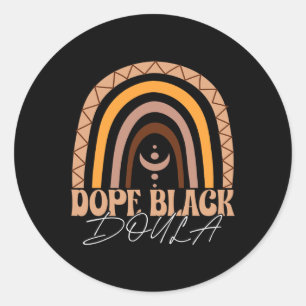 Sticker Rond Drogue Black Doula Naissance d'une sage-femme afri