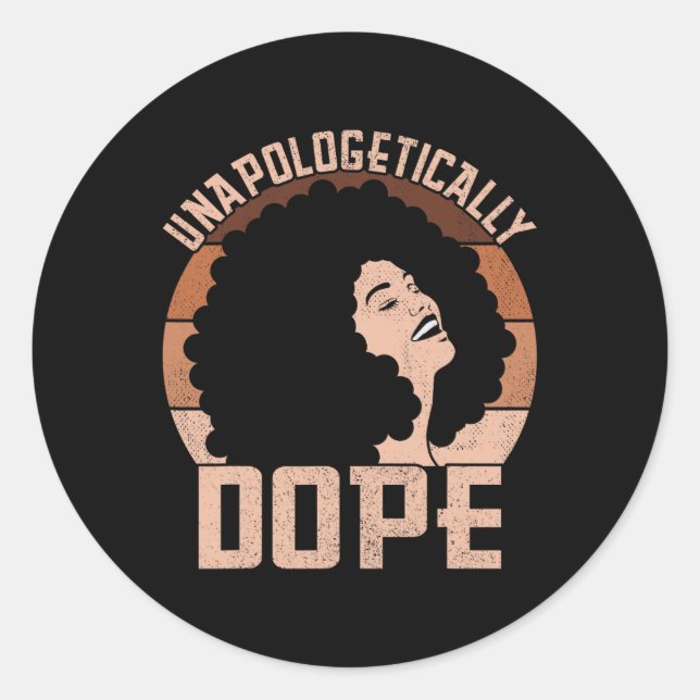 Sticker Rond Drogue sans remords Afro Lady Black Pride Melani (Devant)