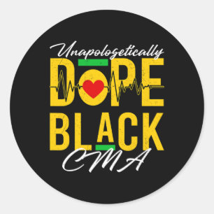 Sticker Rond Drogue sans remords Black Cma Nurse Médicale Afri