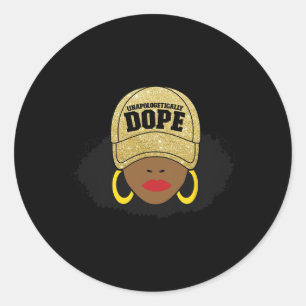 Sticker Rond Drogue sans remords Noir Afro Femme Noire Femme