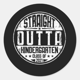 Sticker Rond Droit devant la classe de maternelle de 2021 Gradu