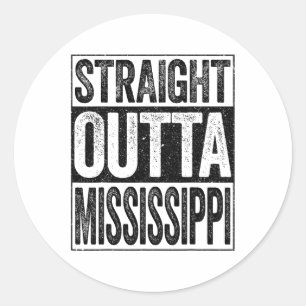 Sticker Rond Droit En Dehors Mississippi Ms State
