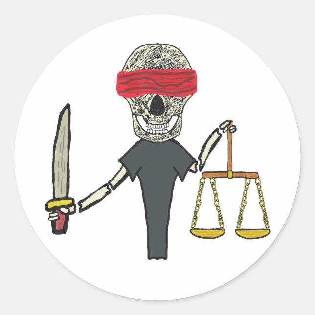 Sticker Rond Droit et justice (Devant)